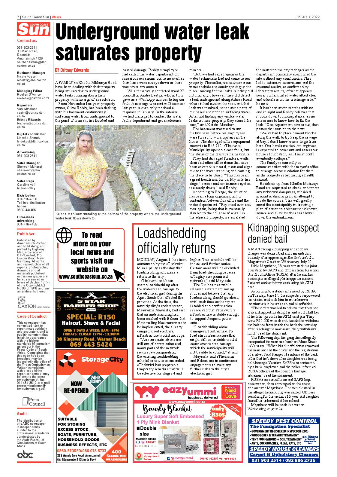 South Coast Sun 29 July 2022 page 2