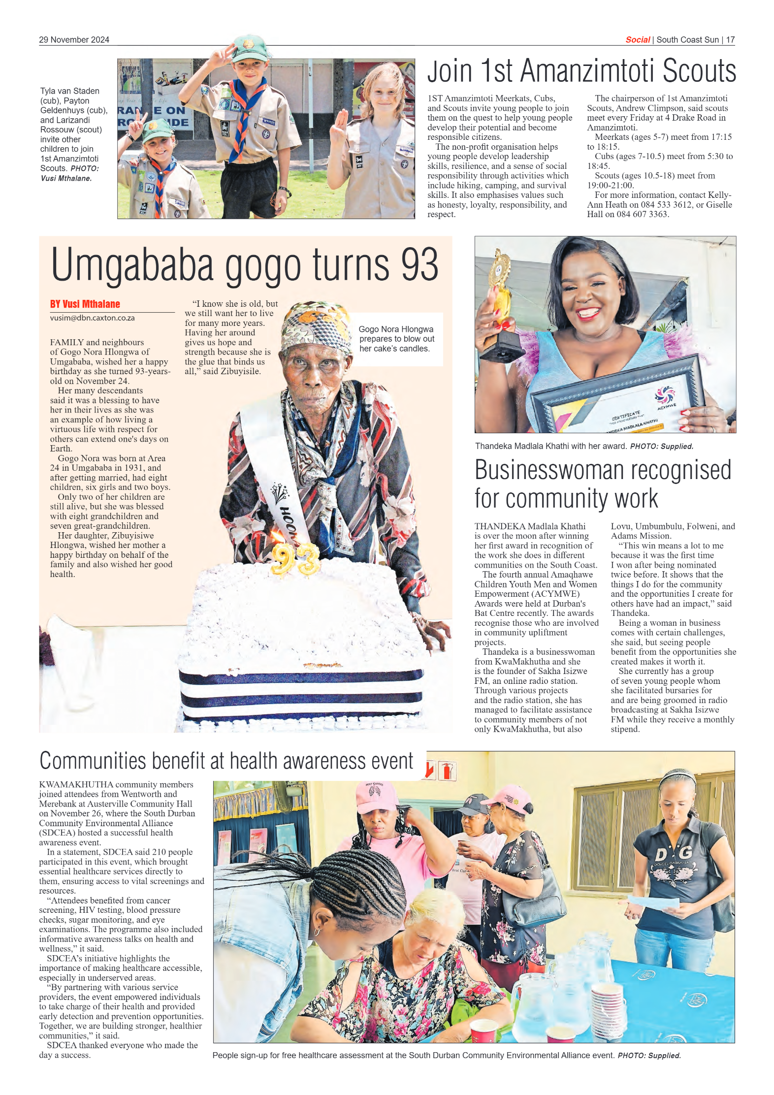 South Coast Sun 29 November 2024 page 17