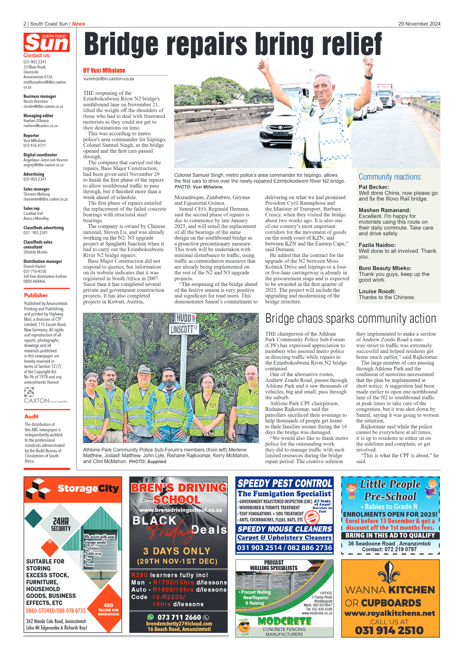 South Coast Sun 29 November 2024 page 2