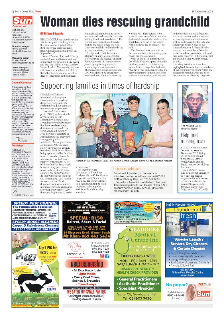 South Coast Sun 29 September 2023 page 2