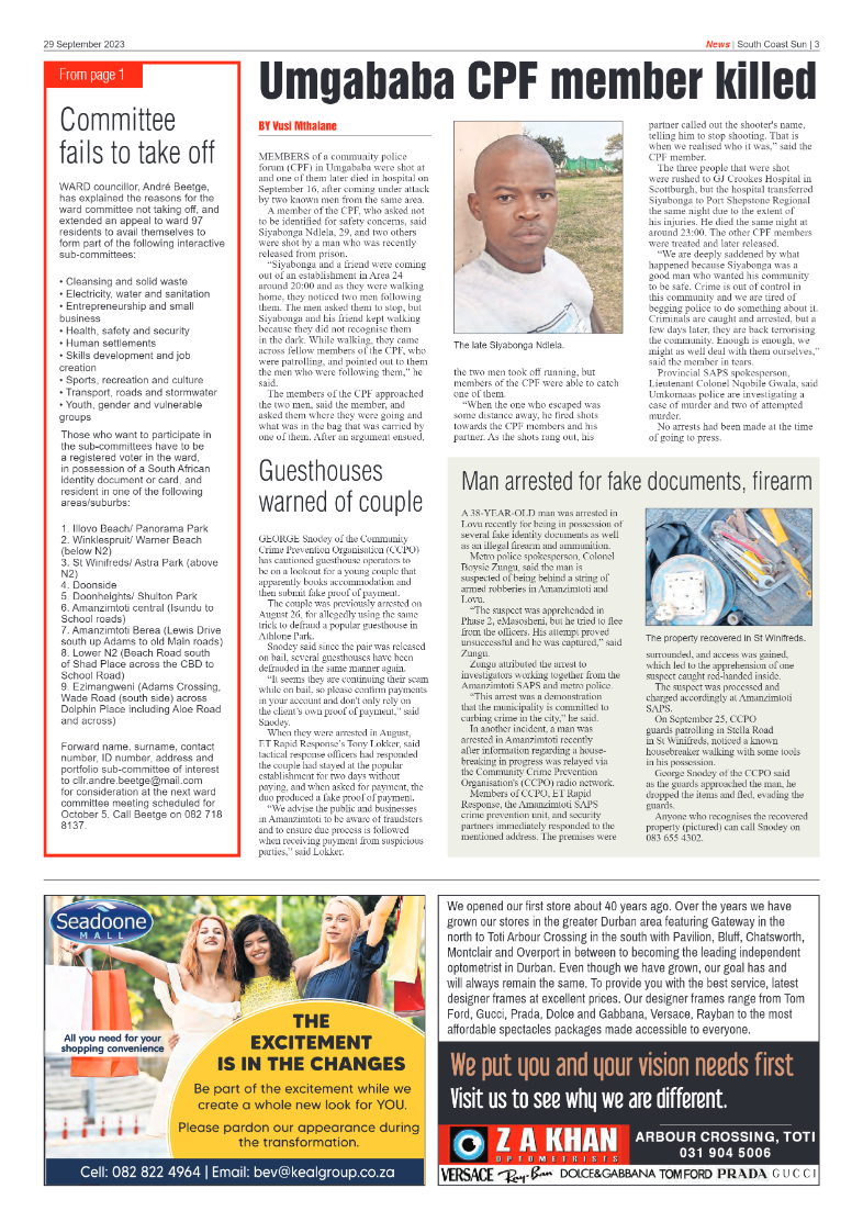 South Coast Sun 29 September 2023 page 3