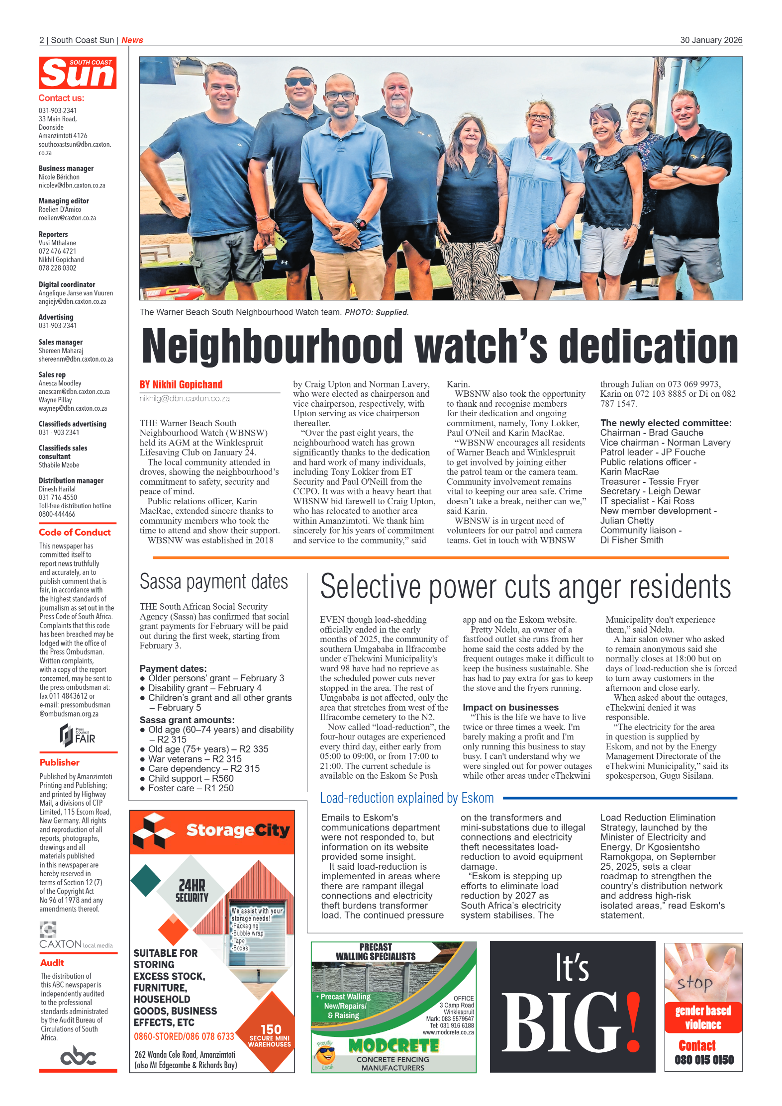 South Coast Sun 30 January 2026 page 2