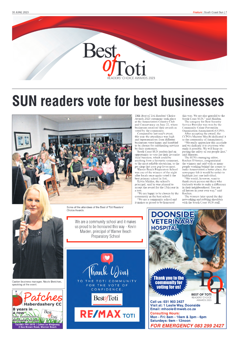 South Coast Sun 30 June 2023 page 7