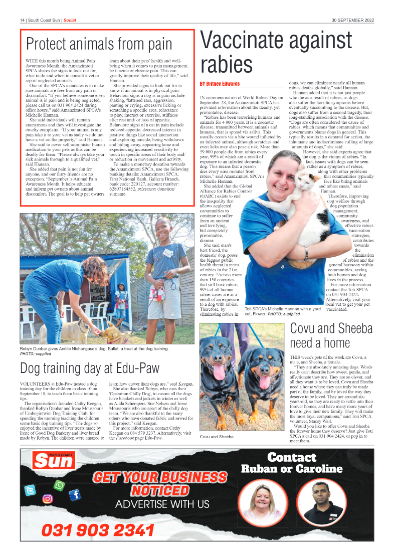 South Coast Sun 30 September 2022 page 14