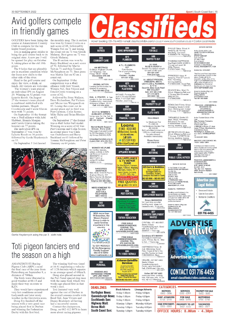South Coast Sun 30 September 2022 page 15
