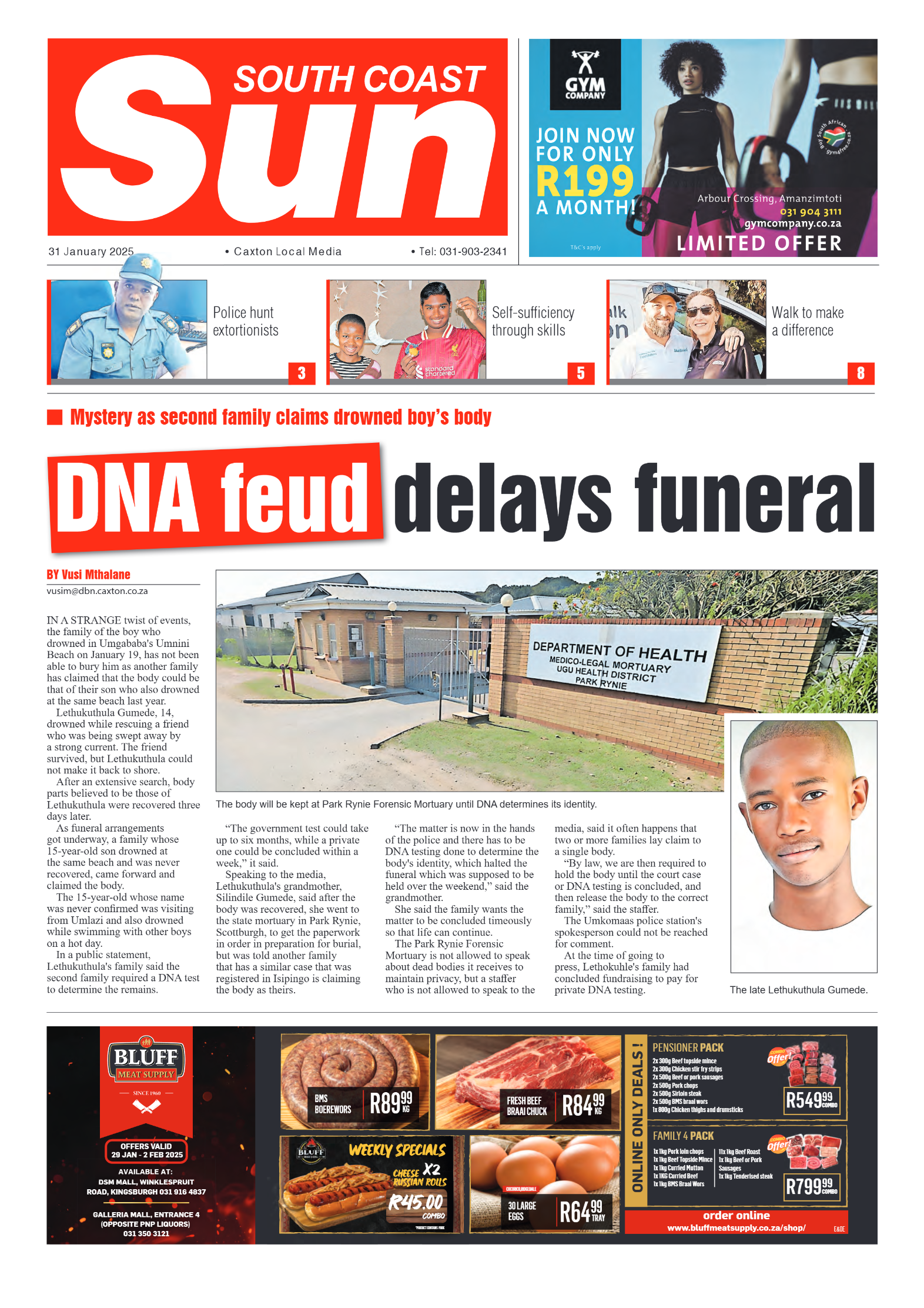 South Coast Sun 31 January 2025 page 1