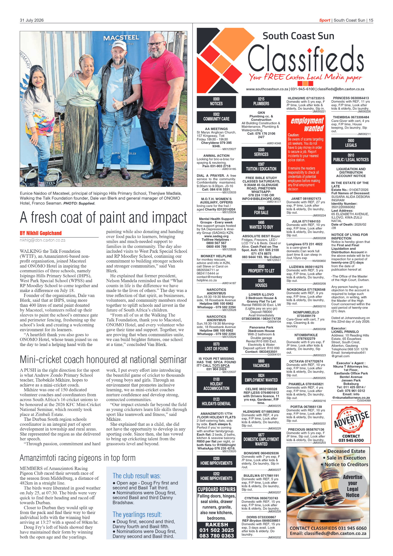 South Coast Sun 31 July 2026 page 15