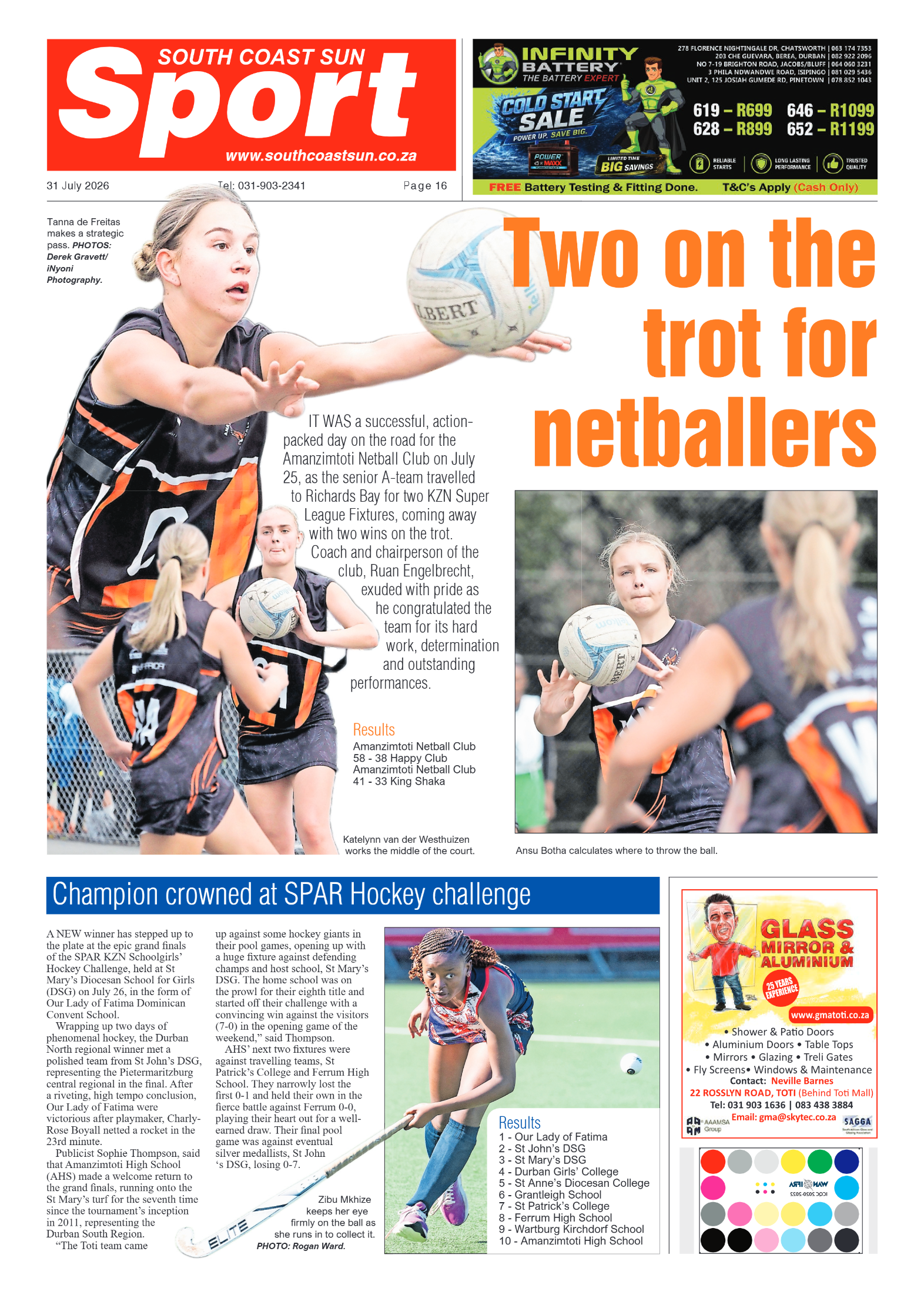 South Coast Sun 31 July 2026 page 16