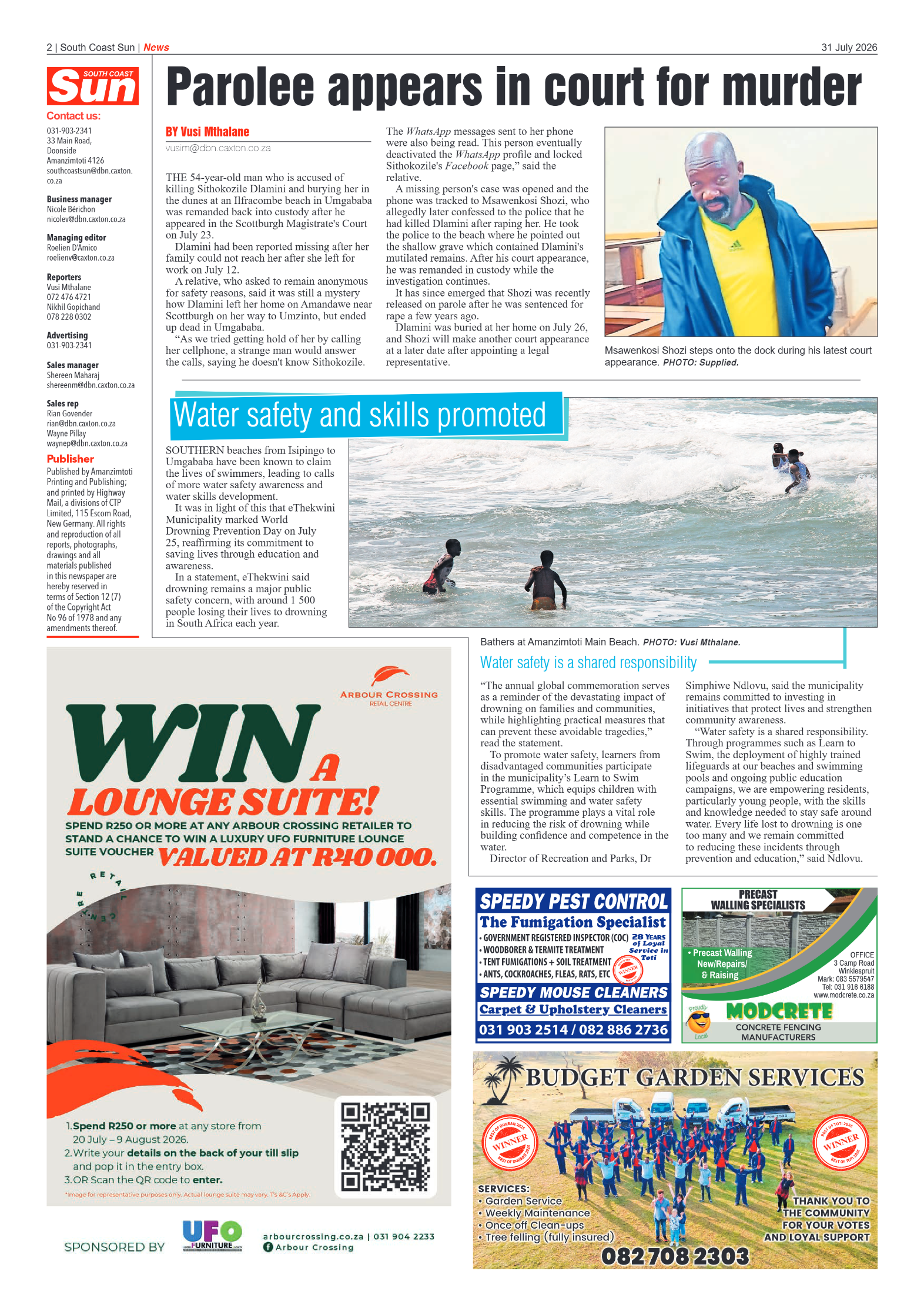 South Coast Sun 31 July 2026 page 2