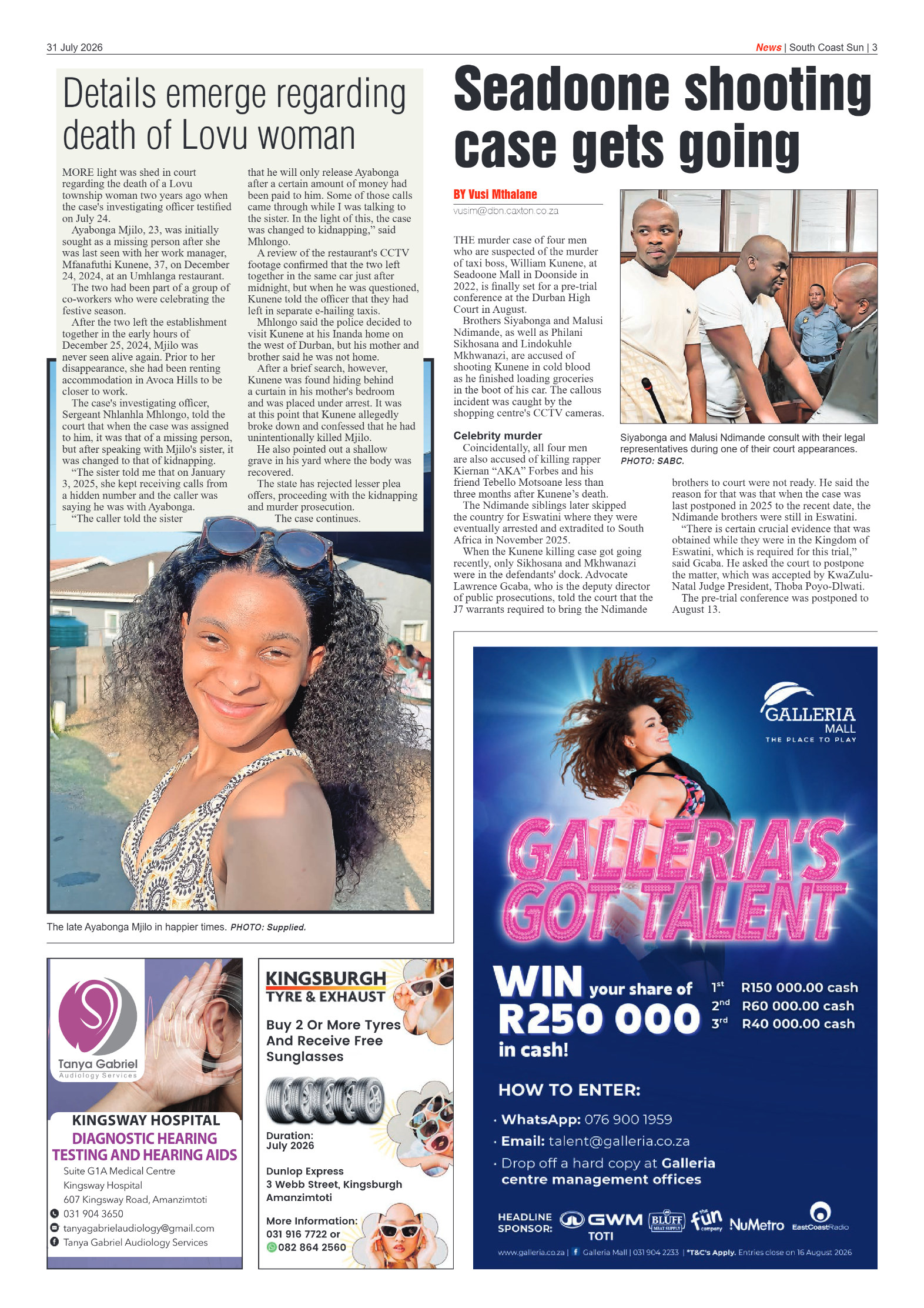 South Coast Sun 31 July 2026 page 3
