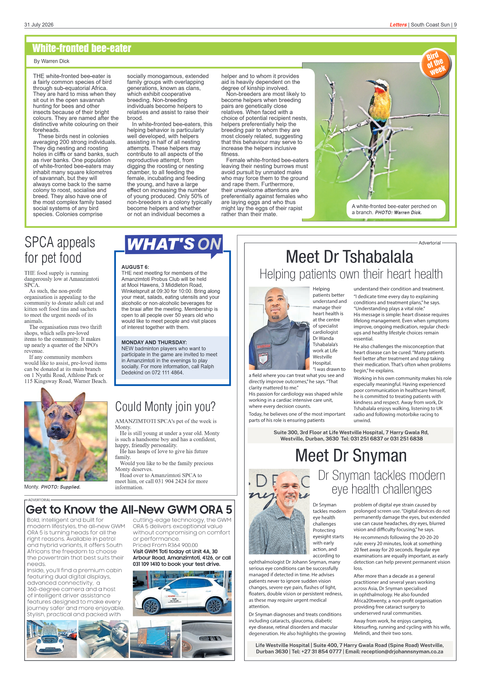 South Coast Sun 31 July 2026 page 9