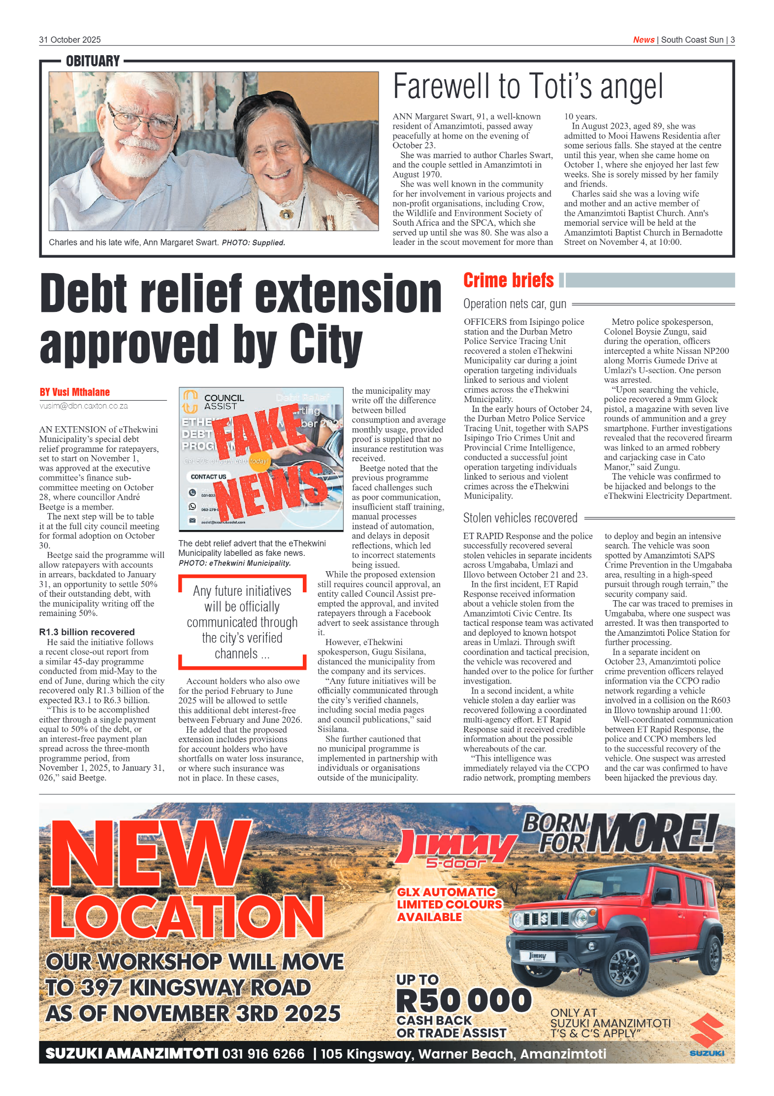 South Coast Sun 31 October 2025 page 3