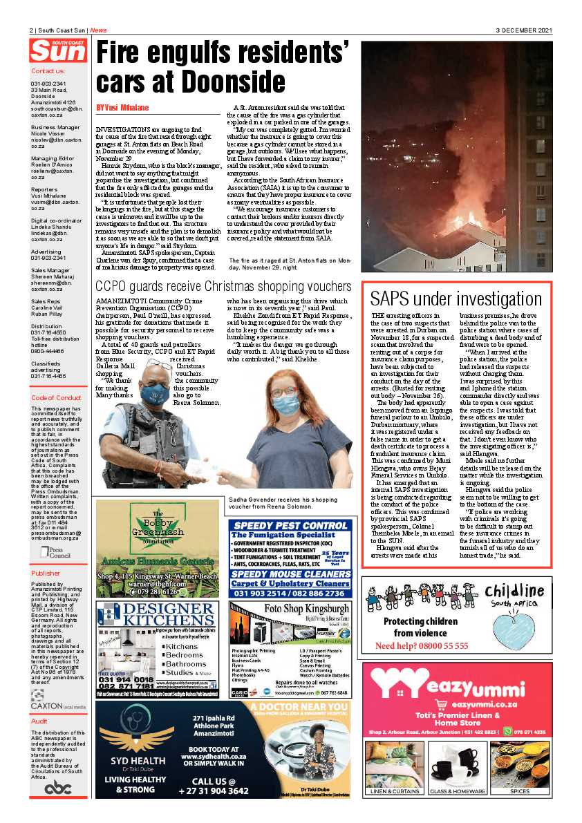 South Coast Sun 3 December 2021 page 2