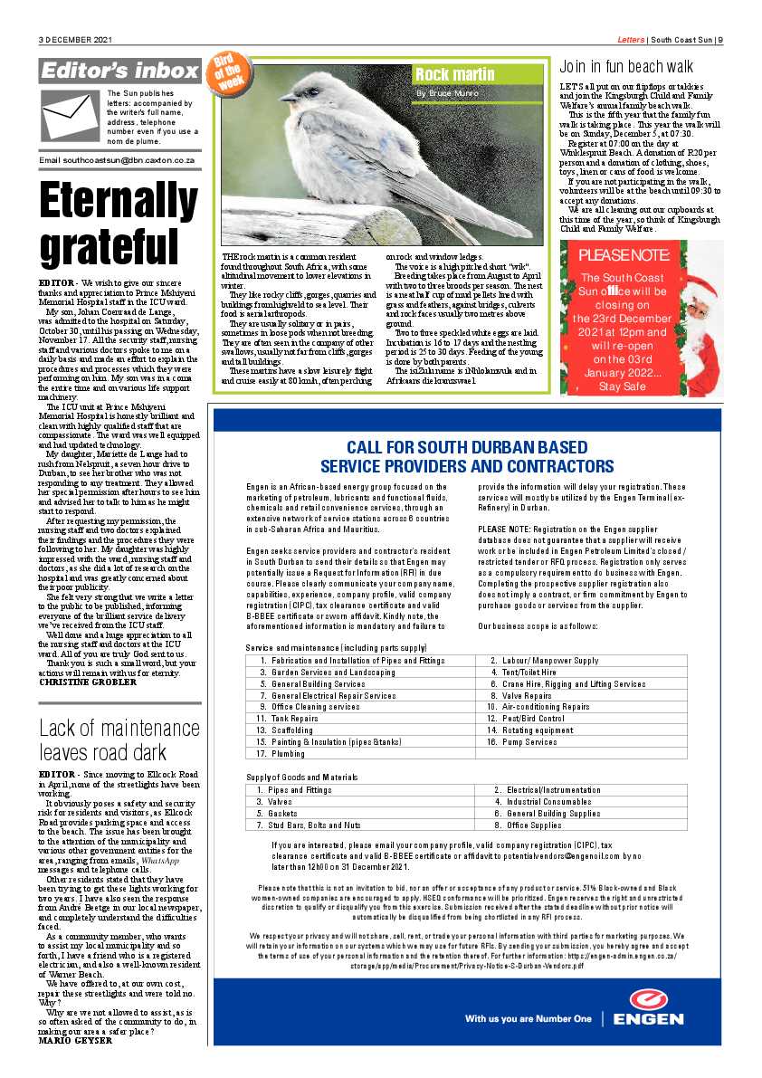 South Coast Sun 3 December 2021 page 9