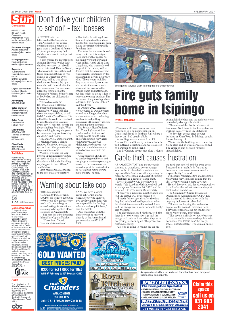 South Coast Sun 3 February 2023 page 2