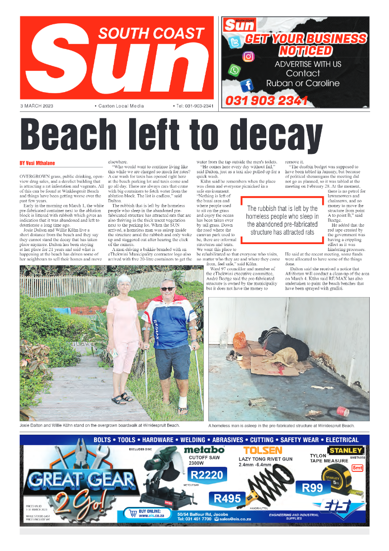 South Coast Sun 3 March 2023 page 1
