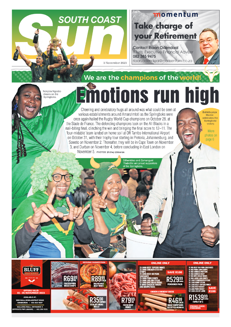 South Coast Sun 3 November 2023 page 1