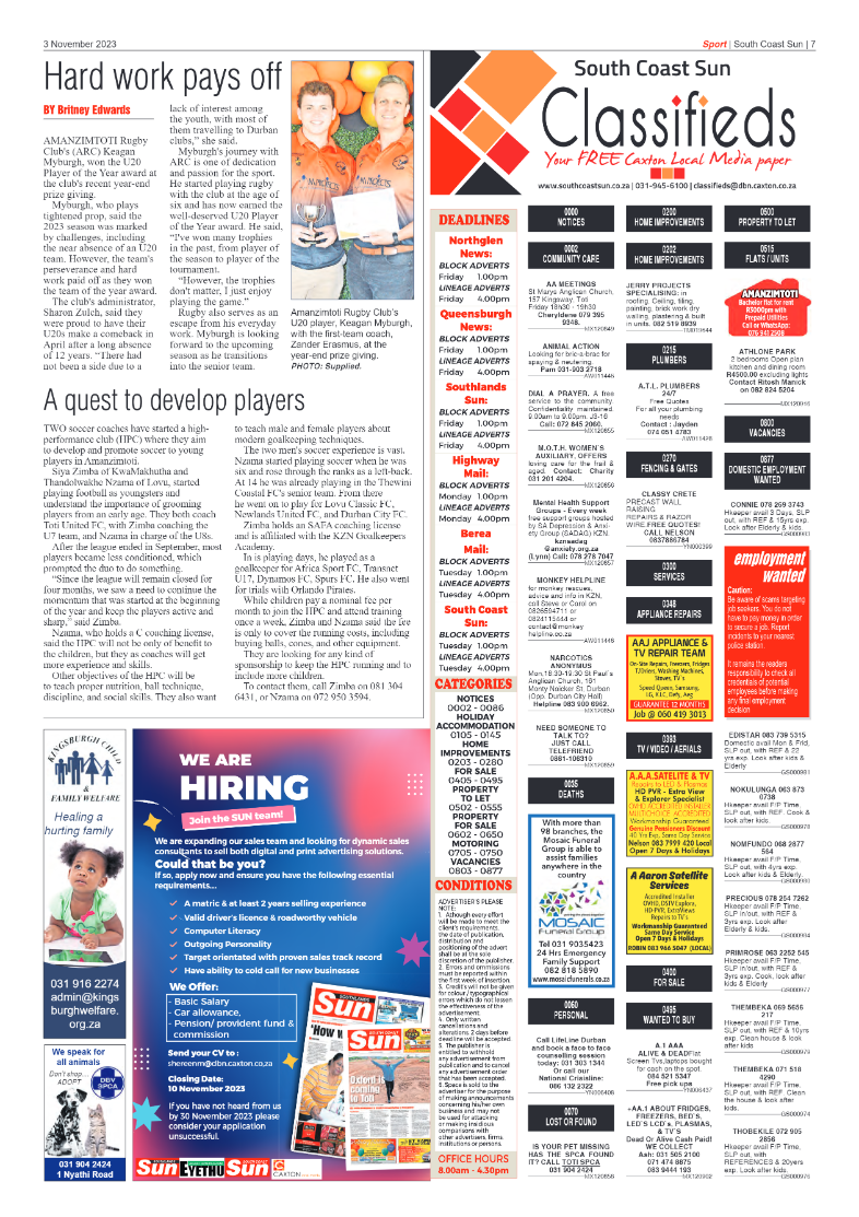 South Coast Sun 3 November 2023 page 7