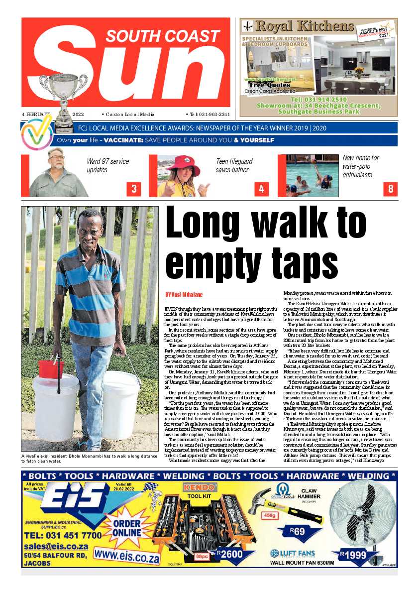 South Coat Sun 4 February 2022 page 1