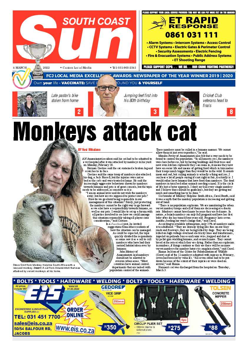 South Coast Sun 4 March 2022 page 1