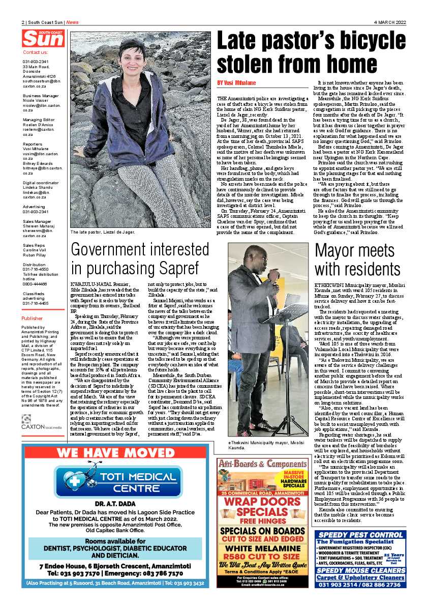 South Coast Sun 4 March 2022 page 2