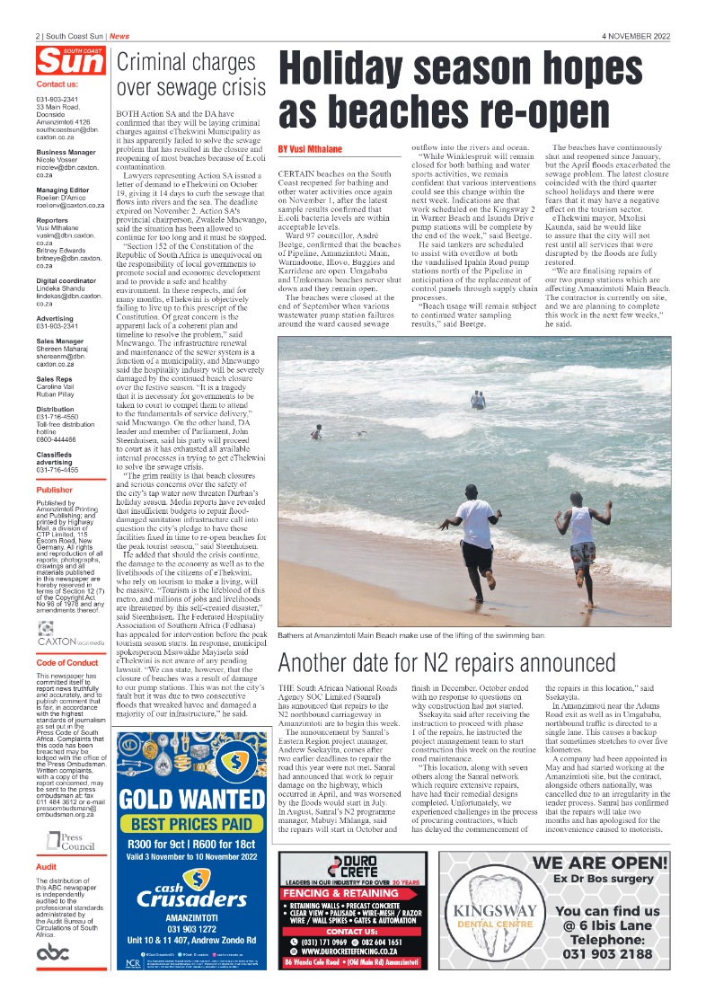 South Coast Sun 4 November 2022 page 2