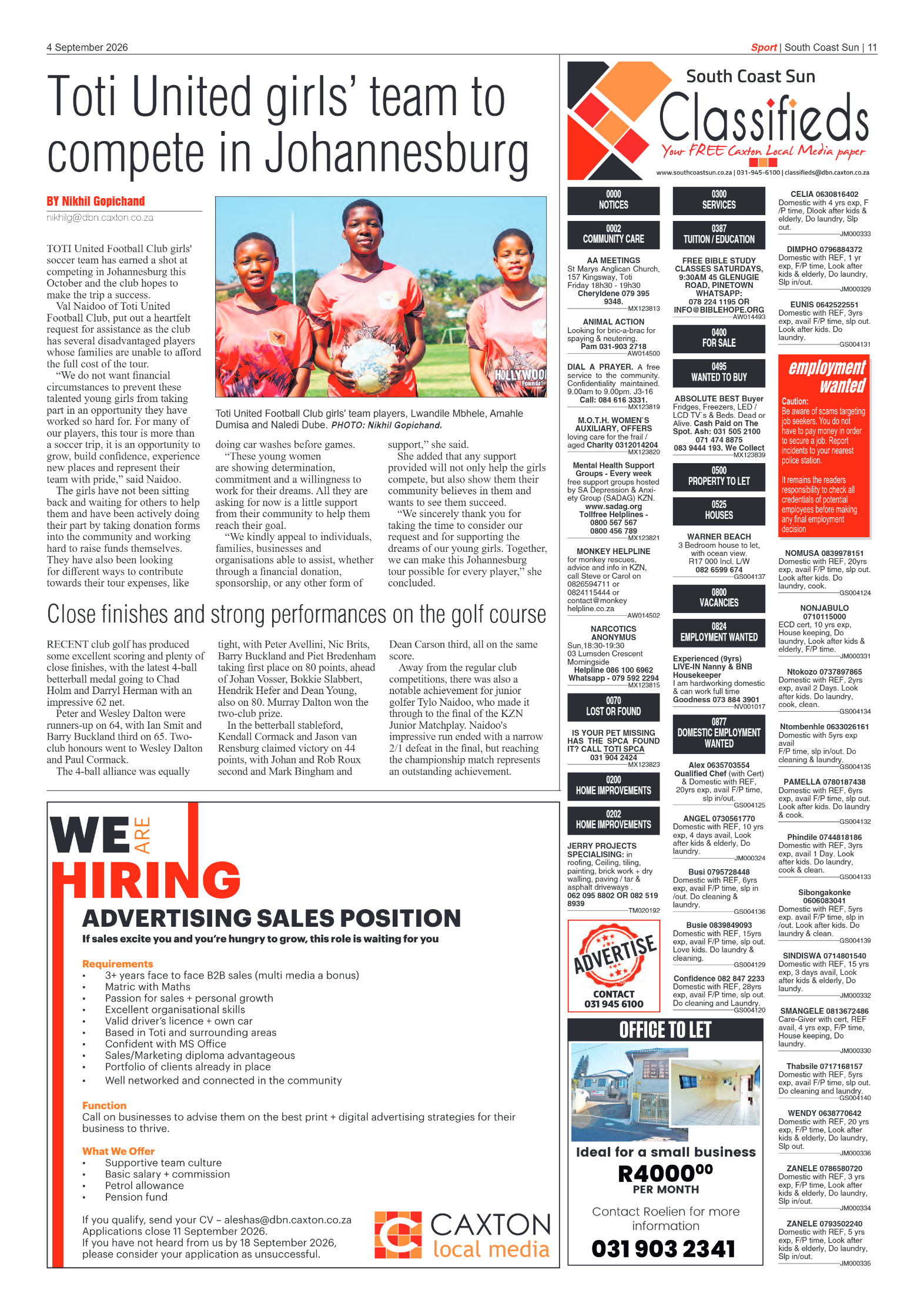 South Coast Sun 4 September 2026 page 11