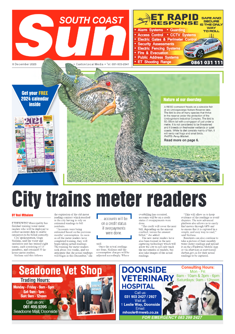 South Coast Sun 8 December 2023 page 1