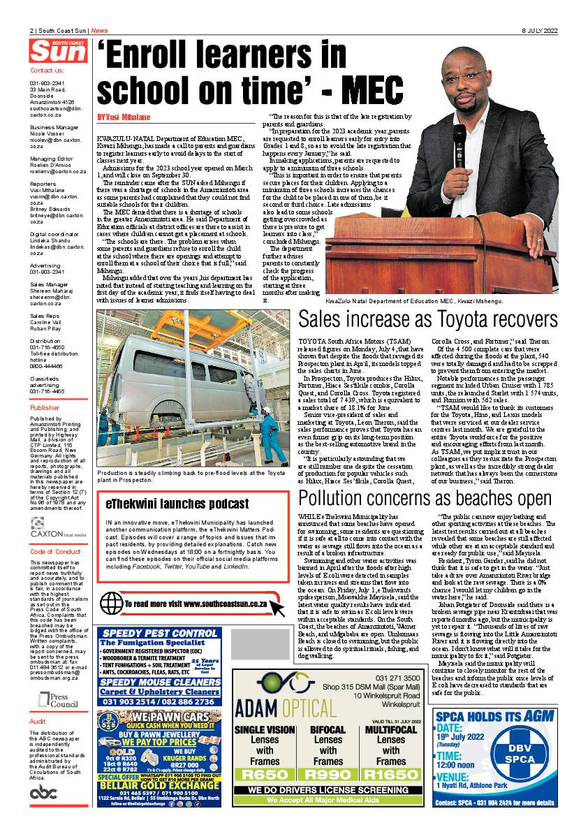 South Coast Sun 8 July 2022 page 2