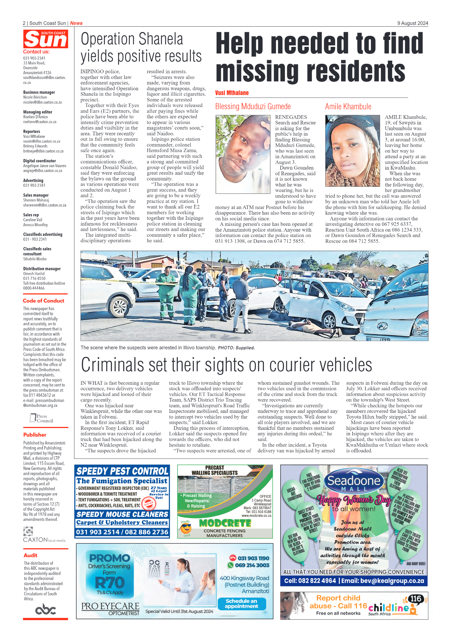 South Coast Sun 9 August 2024 page 2