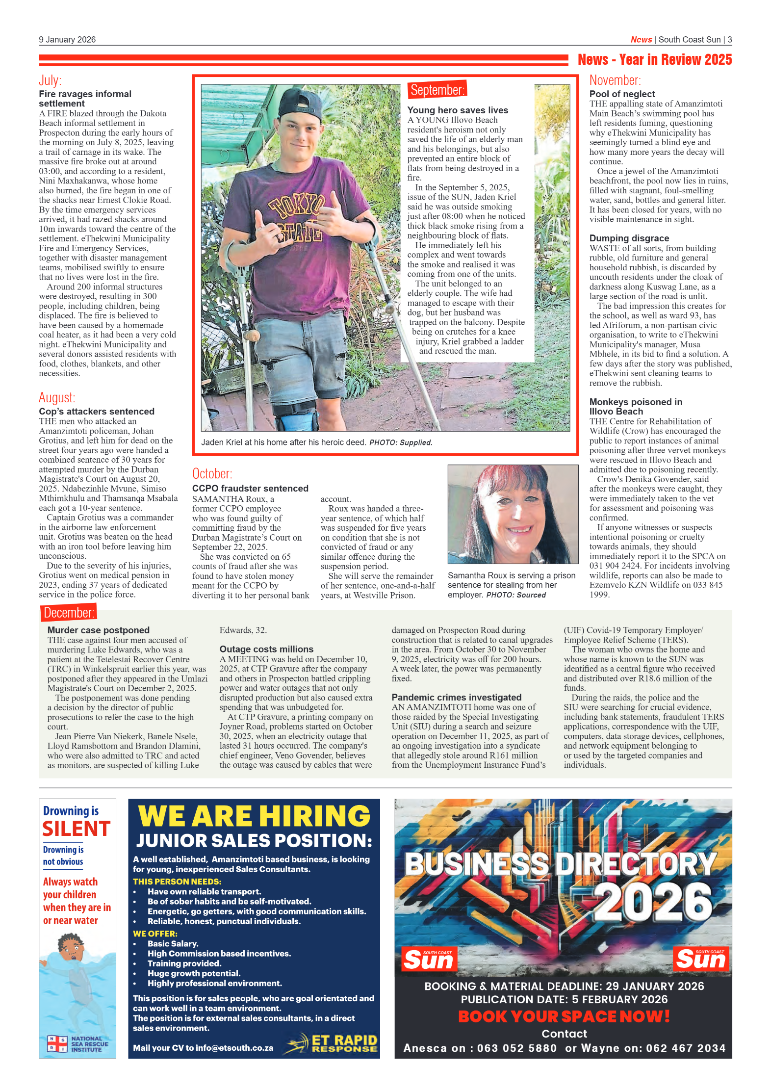 South Coast Sun 9 January 2026 page 3