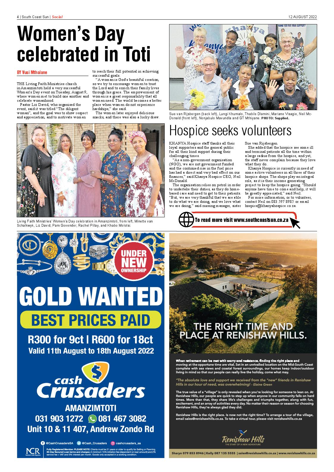 Southcoast Sun 12 August 2022 page 4