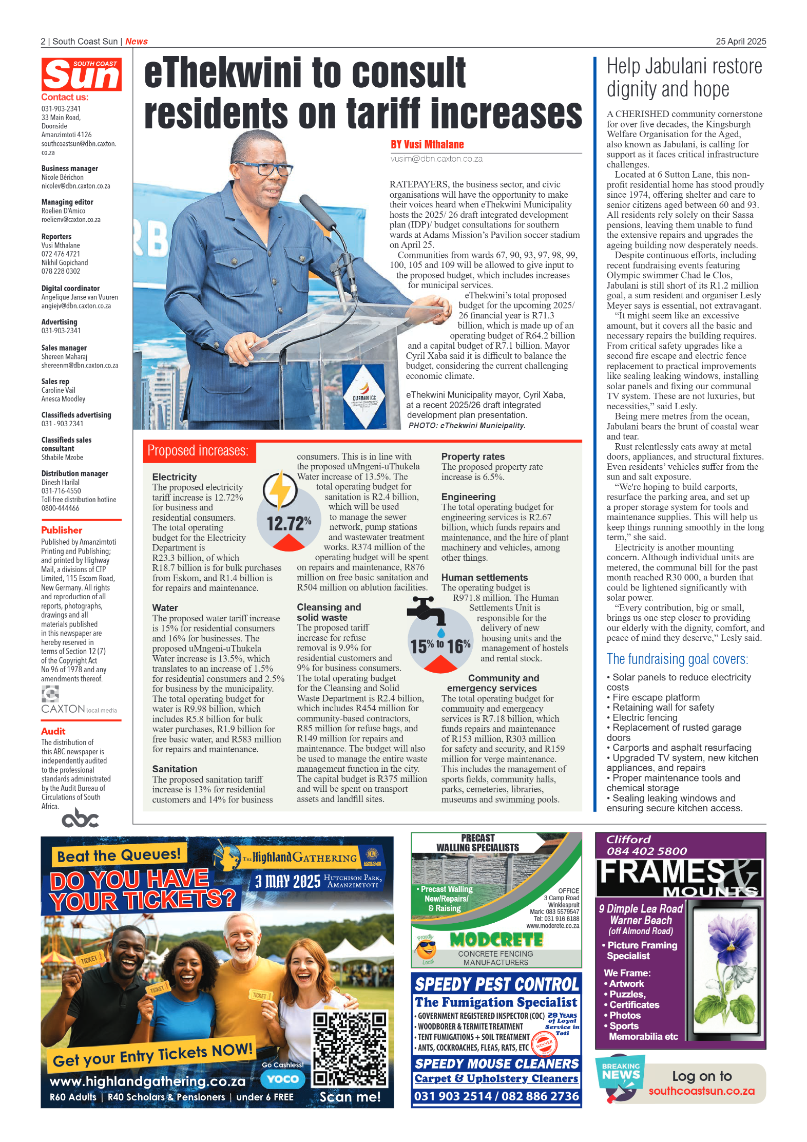 South Coast Sun 25 April 2025 page 2