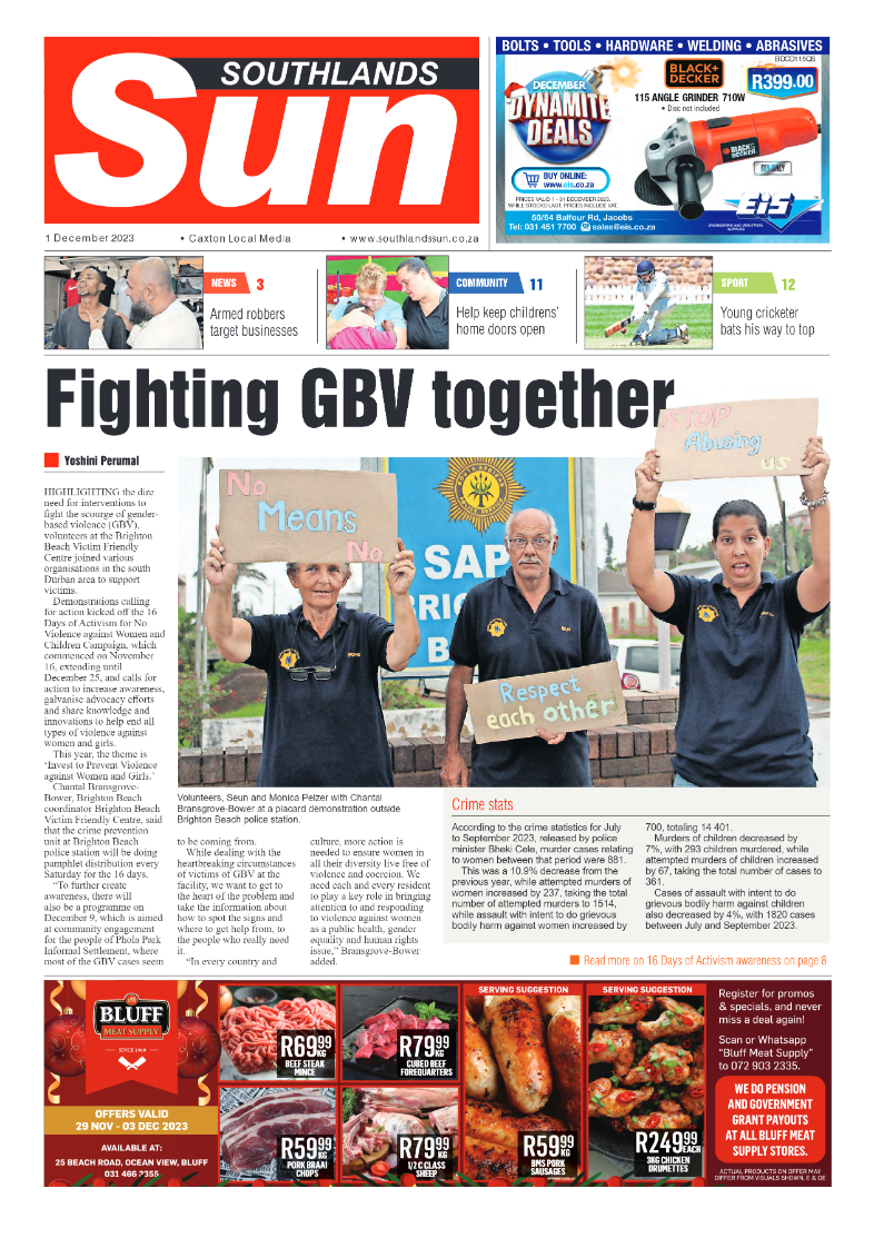 Southlands Sun 01 December 2023 page 1