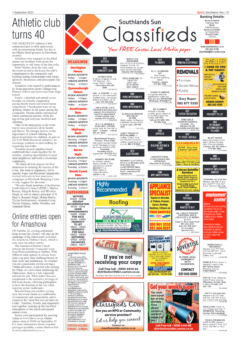 Southlands Sun 01 September 2023 page 15