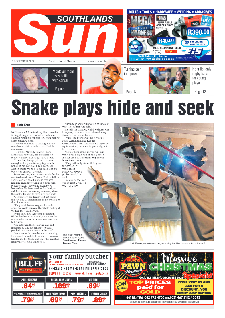 Southlands Sun 02 December 2022 page 1