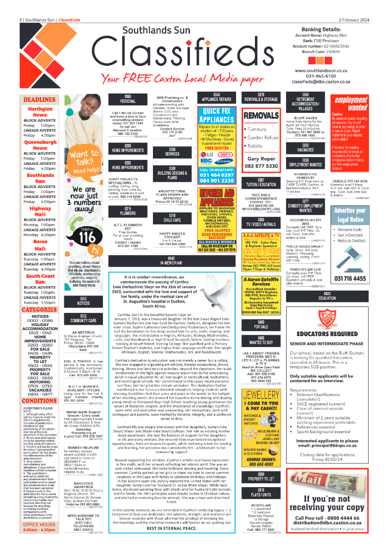 Southlands Sun 02 February 2024 page 6