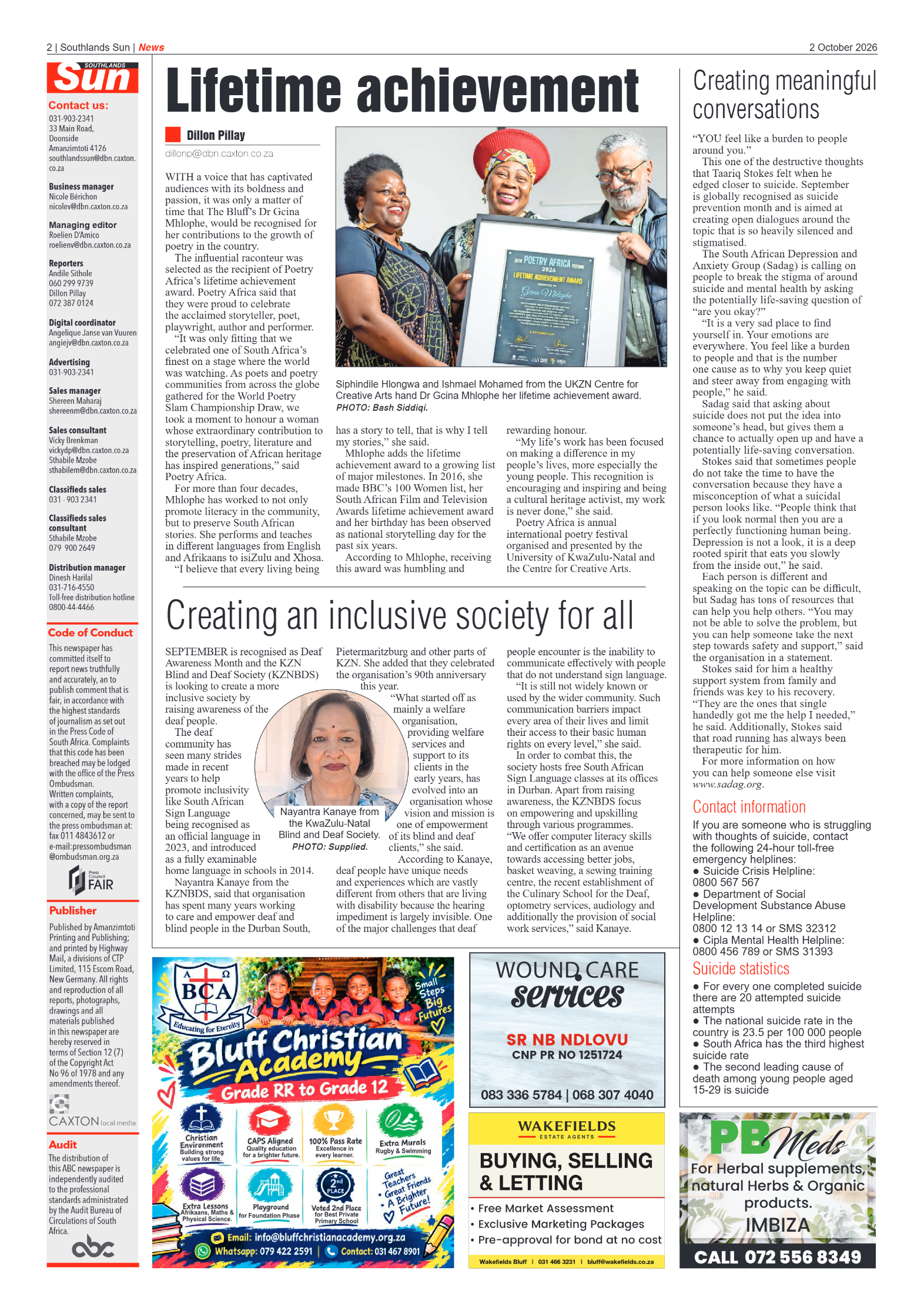 Southlands Sun 02 October 2026 page 2