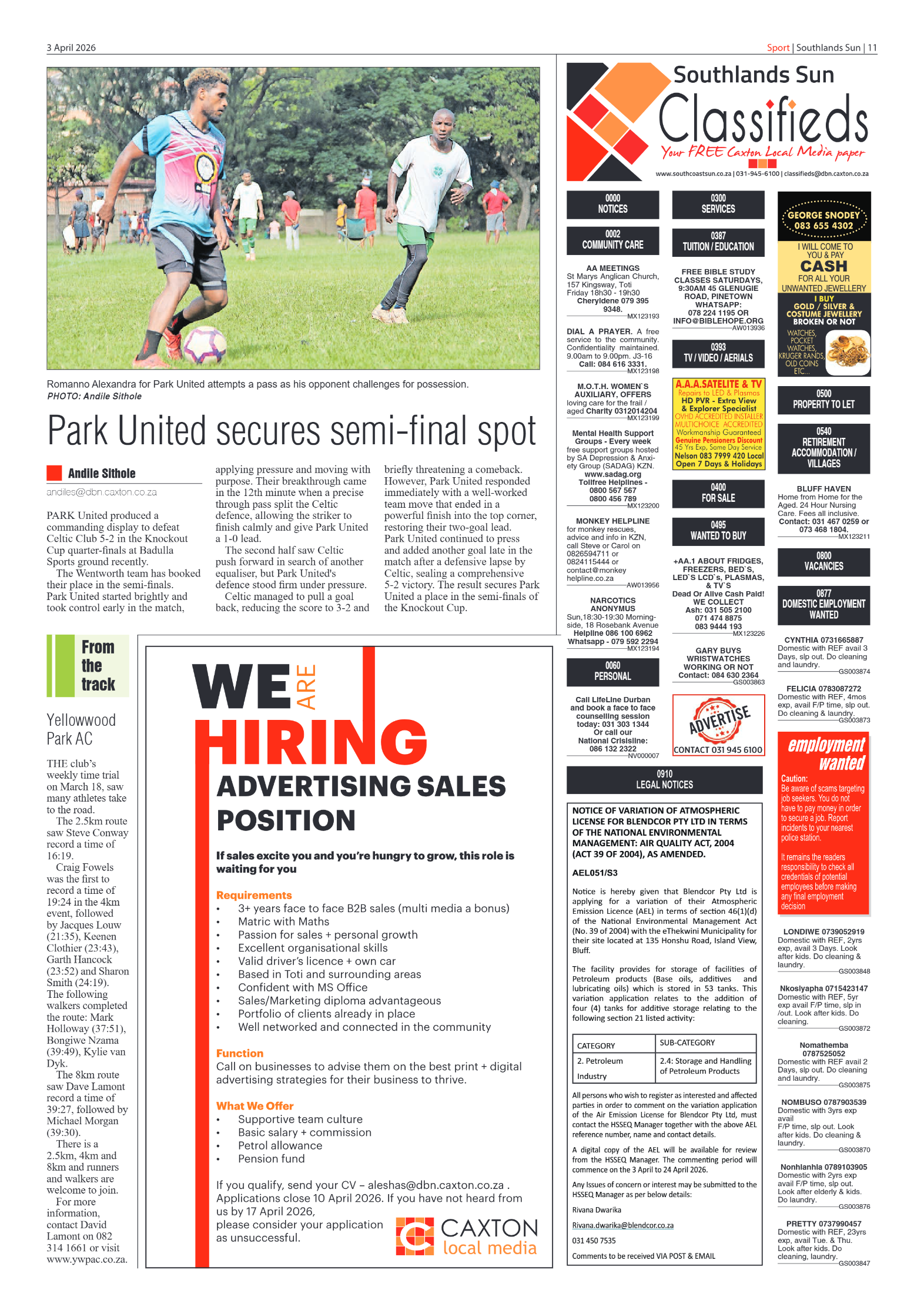 Southlands Sun 03 April 2026 page 11