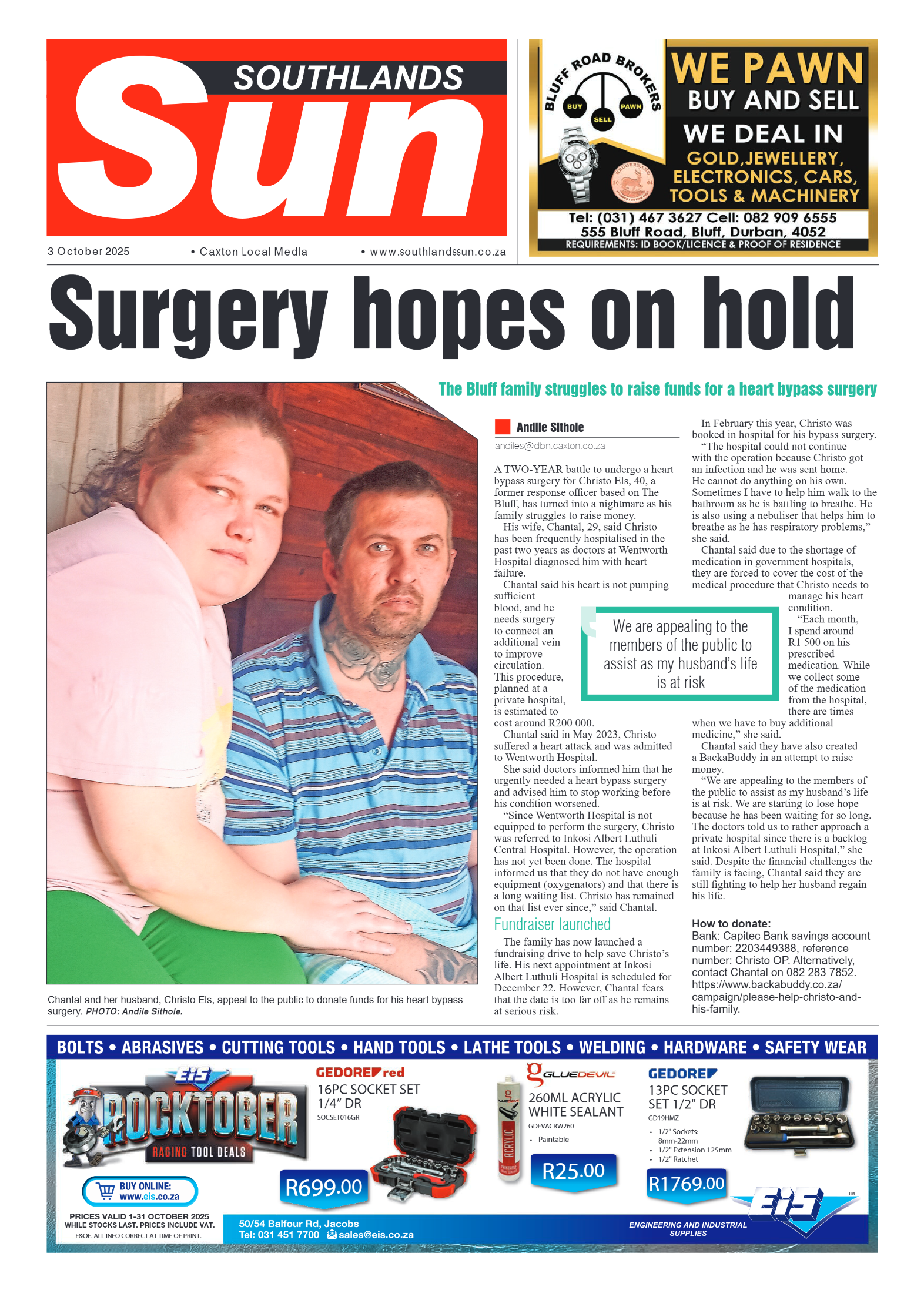 Southlands Sun 03 October 2025 page 1