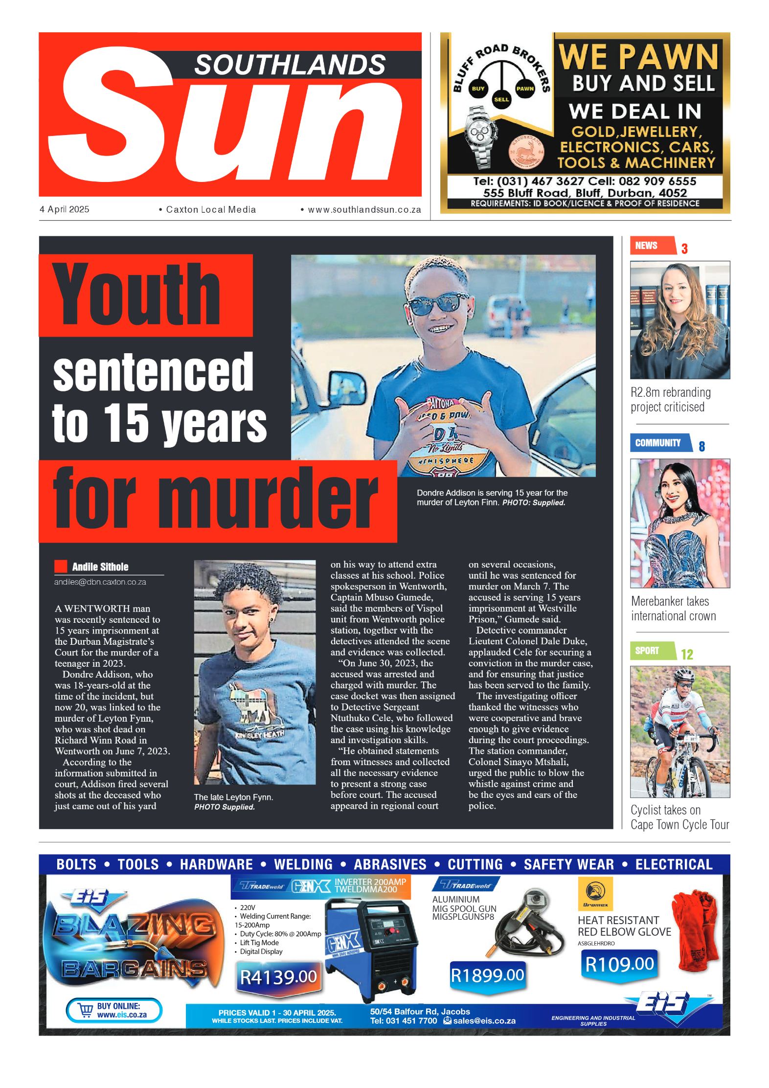 Southlands Sun 4 April 2025 page 1