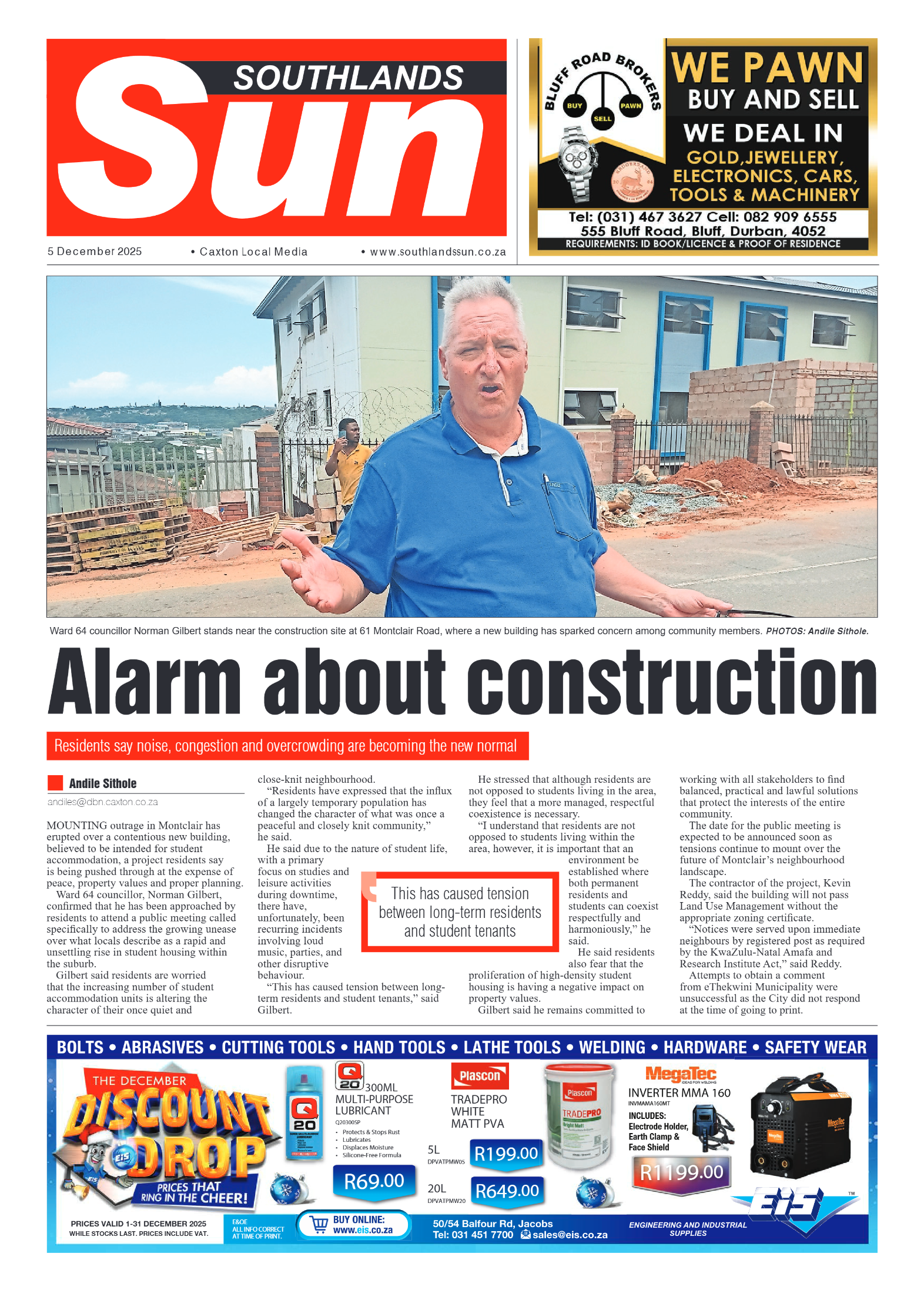 Southlands Sun 05 December 2025 page 1