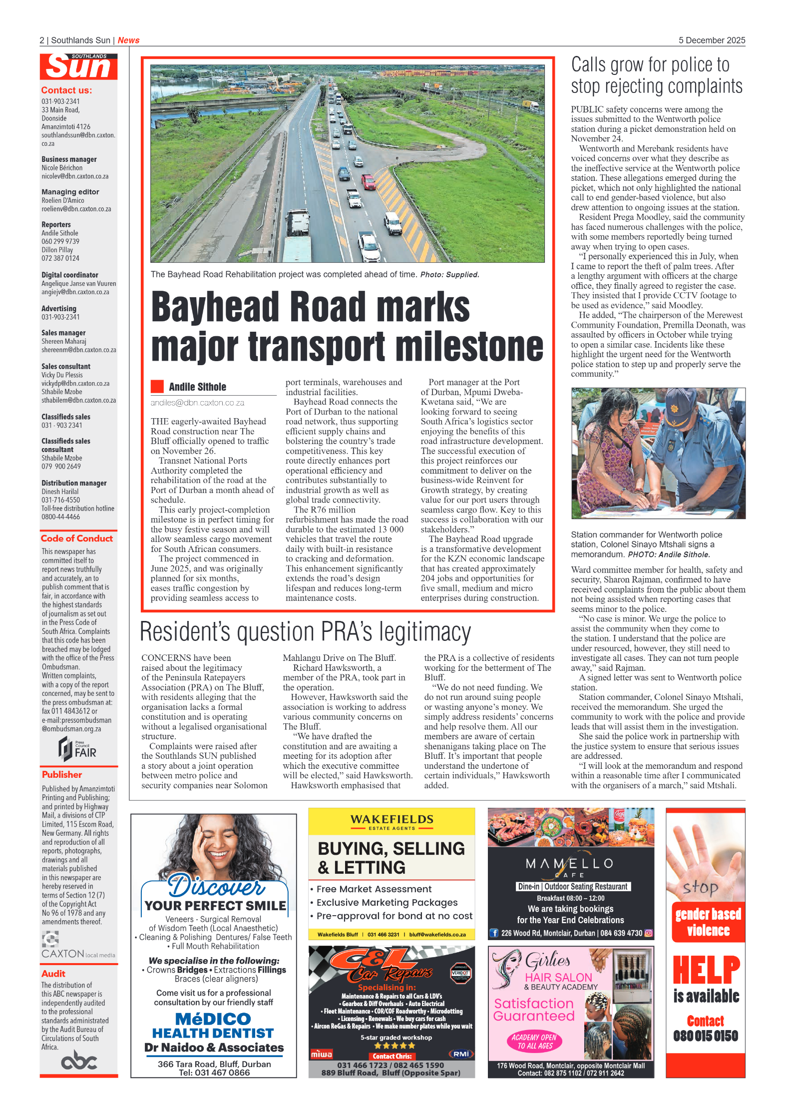 Southlands Sun 05 December 2025 page 2