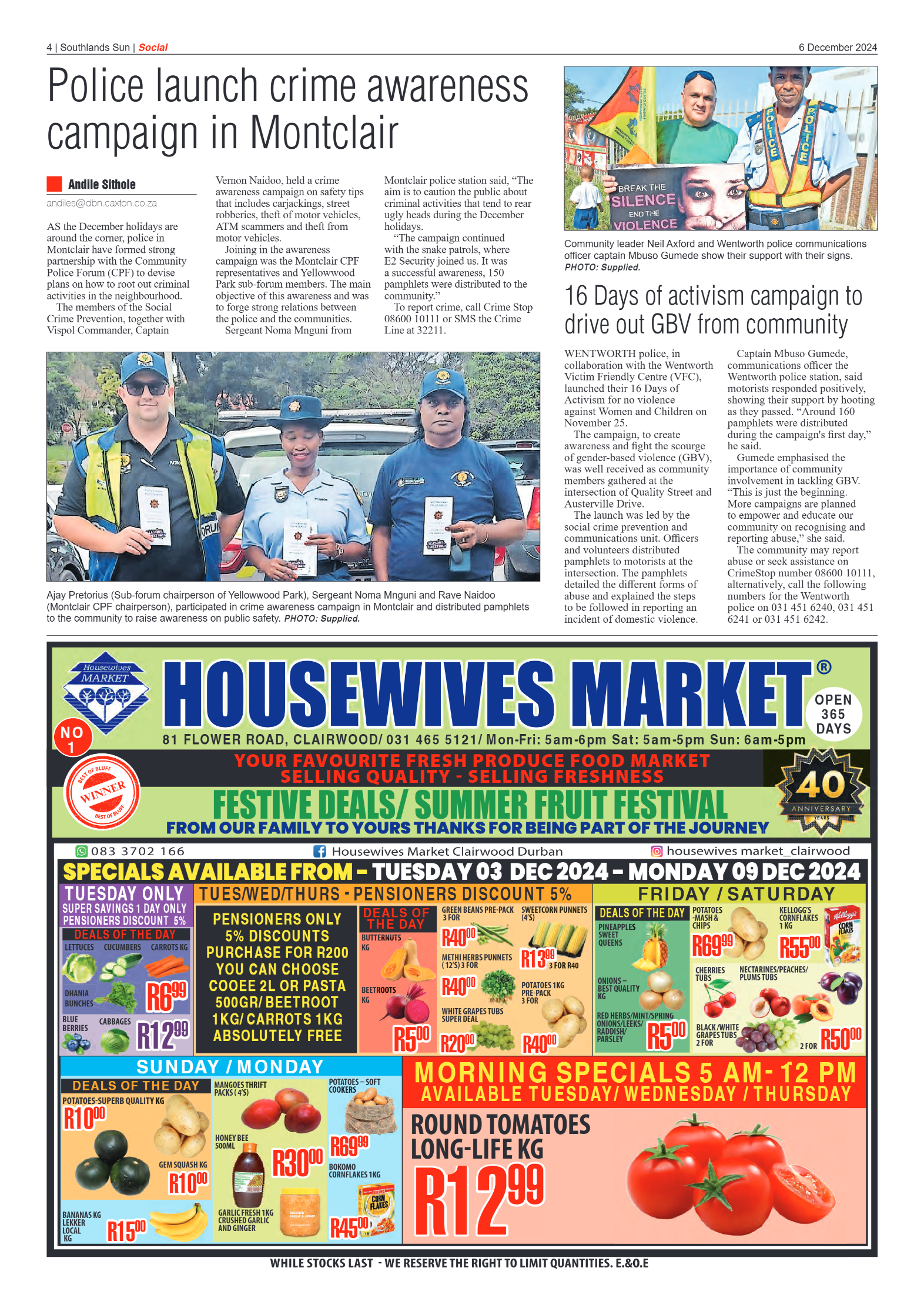 Southlands Sun 06 December 2024 page 4