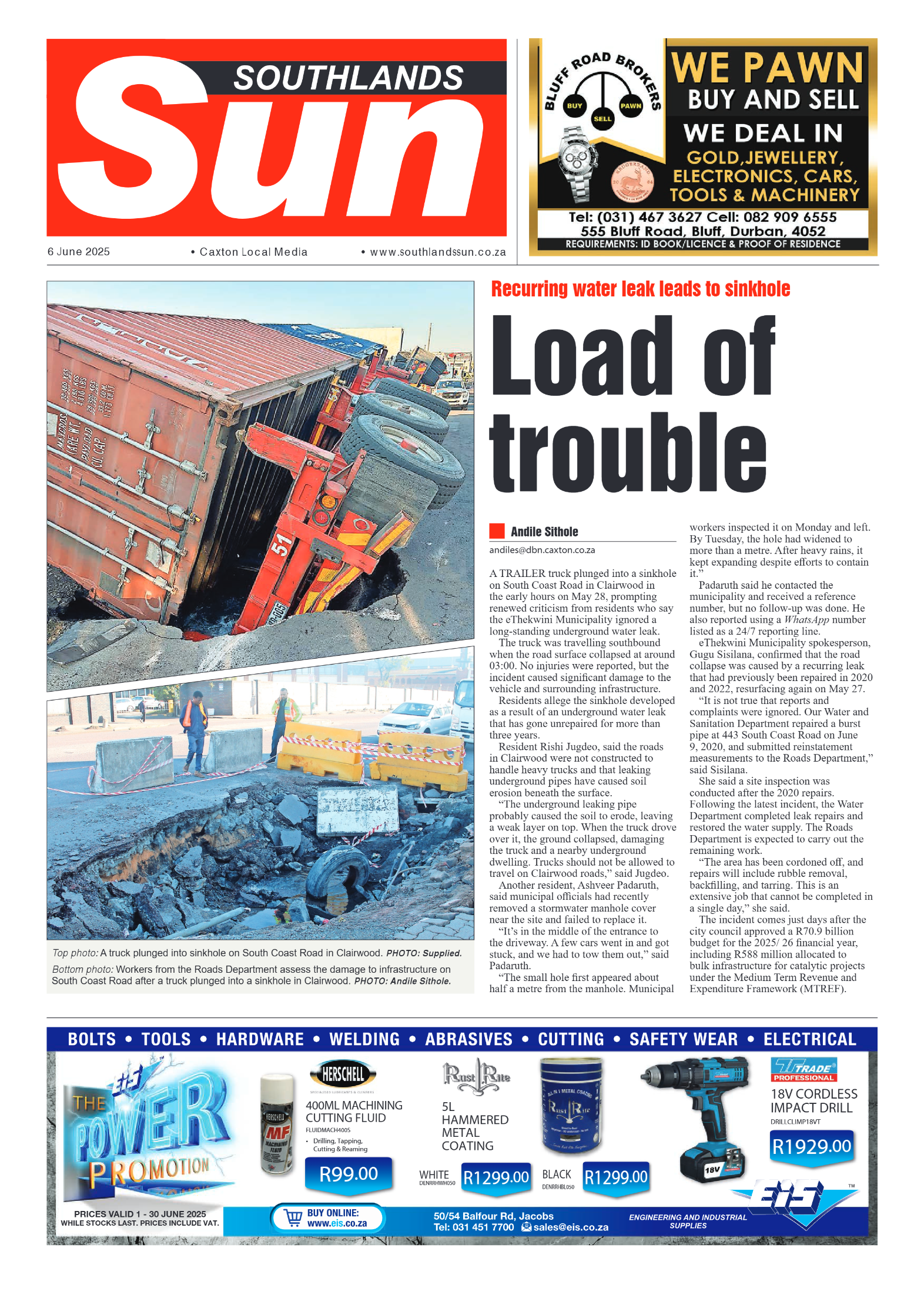 Southlands Sun 06 June 2025 page 1