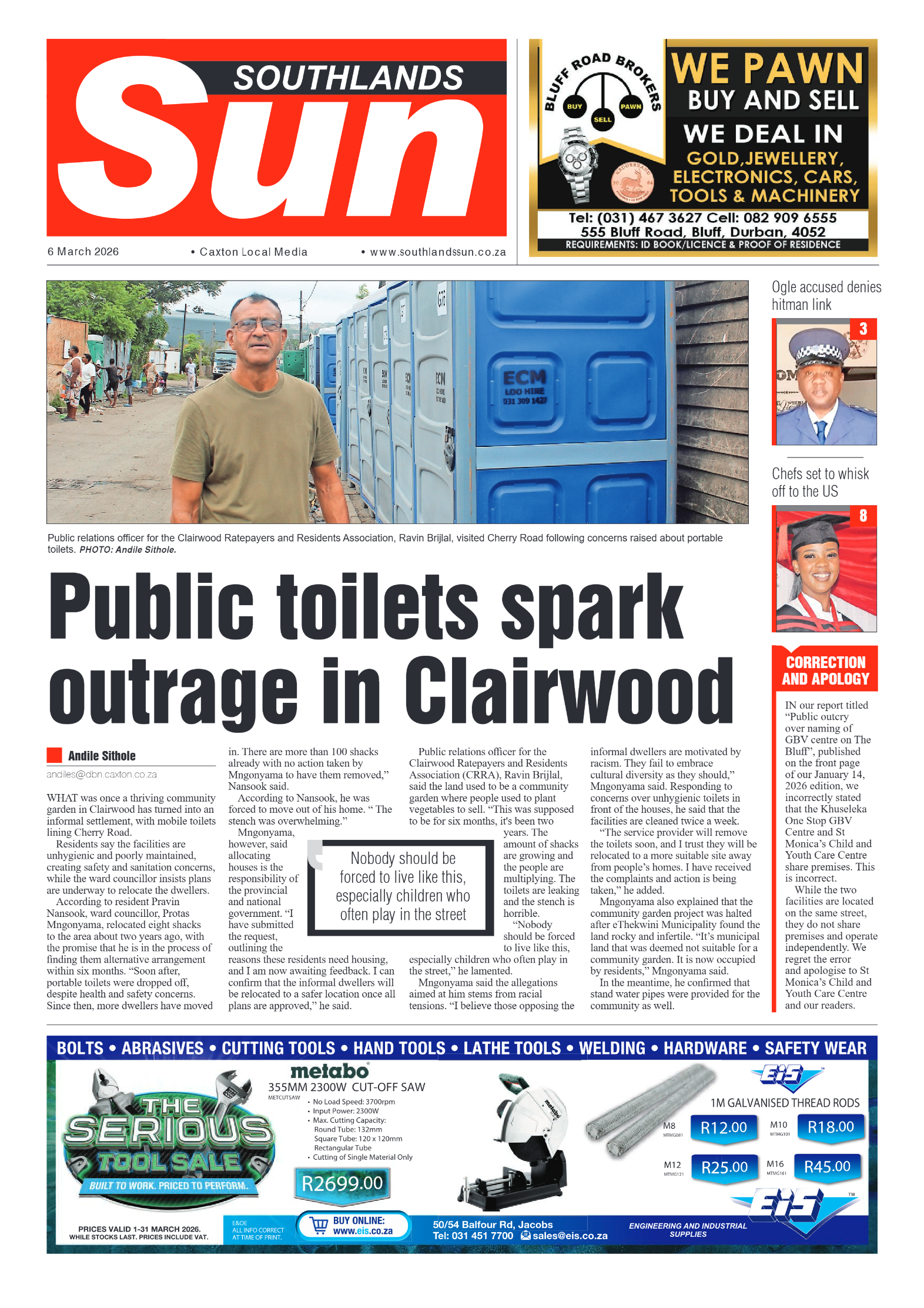 Southlands Sun 06 March 2026 page 1