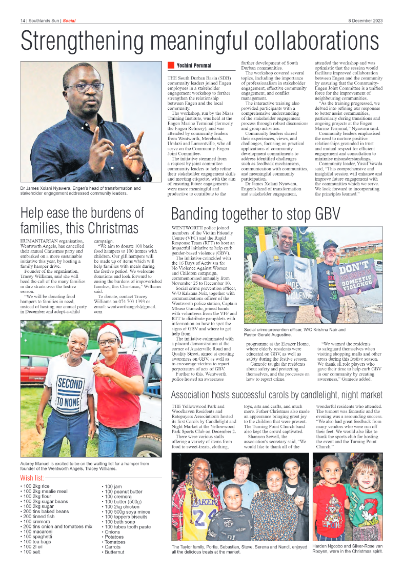 Southlands Sun 8 December 2023 page 14