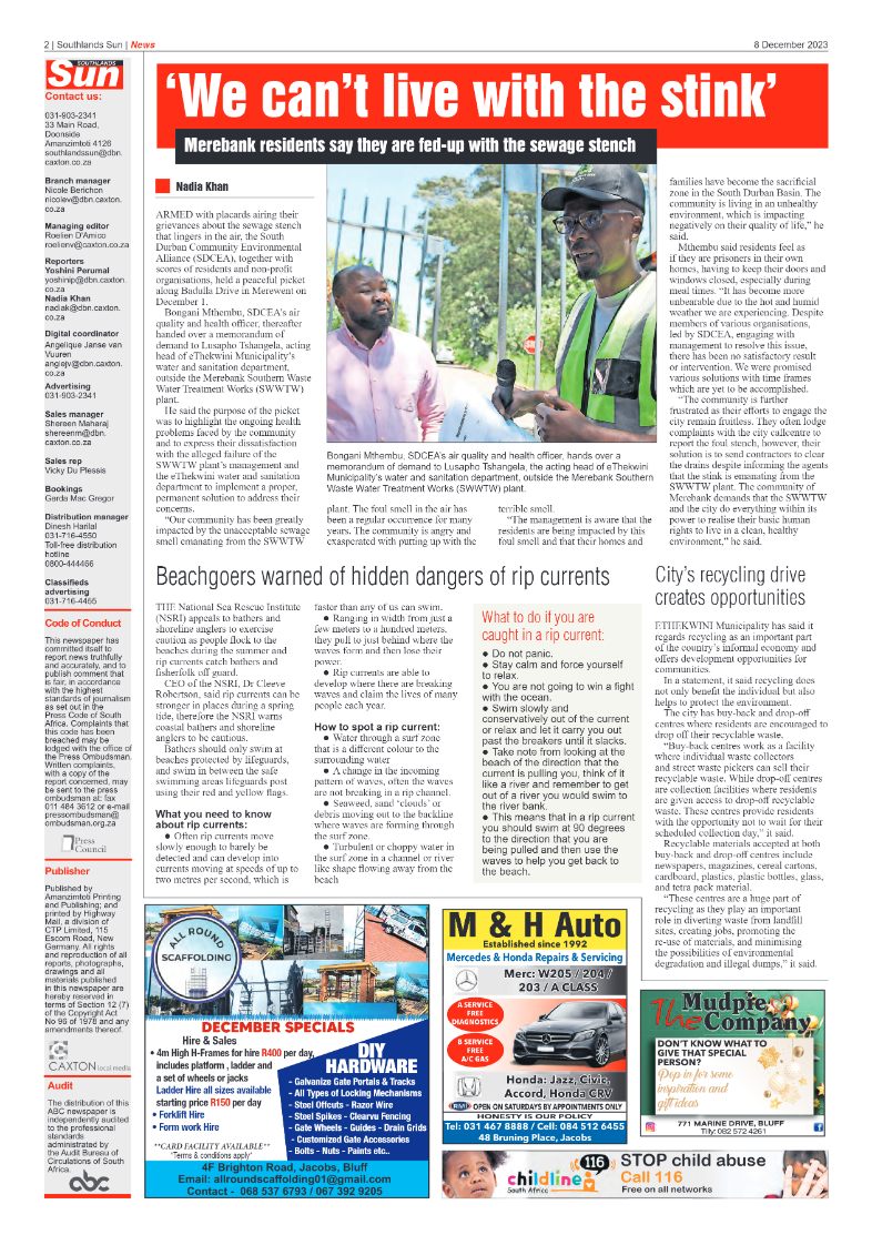 Southlands Sun 8 December 2023 page 2