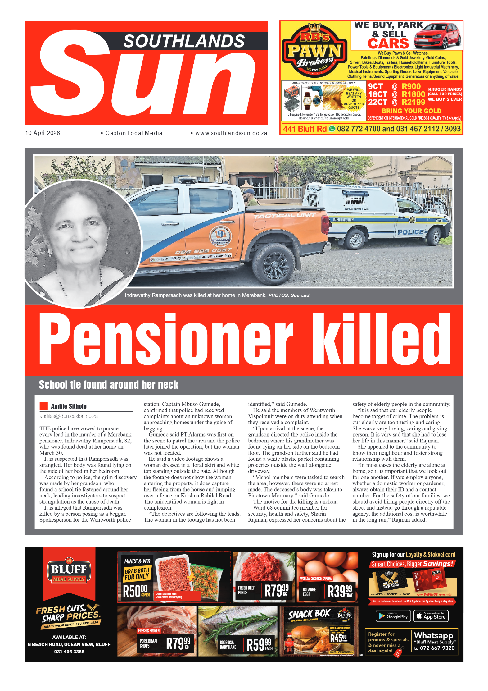 Southlands Sun 10 April 2026 page 1