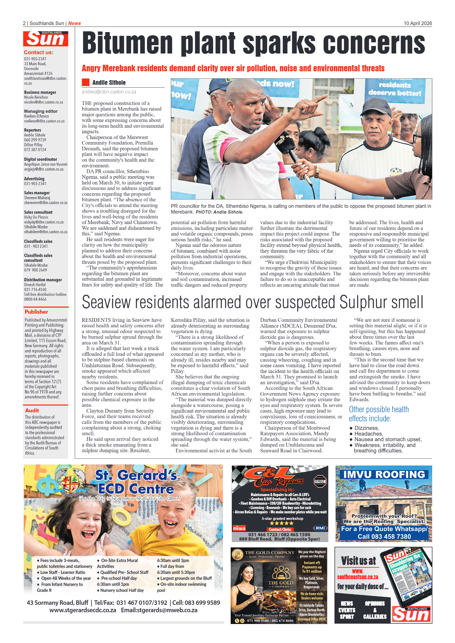 Southlands Sun 10 April 2026 page 2